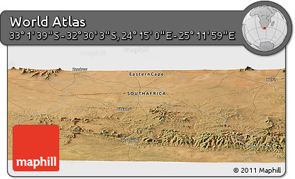 Satellite Panoramic Map of the Area around 32° 45' 51" S, 24° 43' 30" E