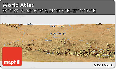 Satellite Panoramic Map of the Area around 32° 45' 51" S, 24° 43' 30" E