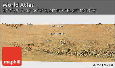 Satellite Panoramic Map of the Area around 32° 45' 51" S, 24° 43' 30" E