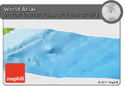 Physical Panoramic Map of the Area around 32° 45' 51" S, 28° 58' 30" E