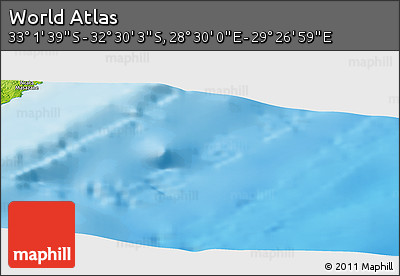 Physical Panoramic Map of the Area around 32° 45' 51" S, 28° 58' 30" E