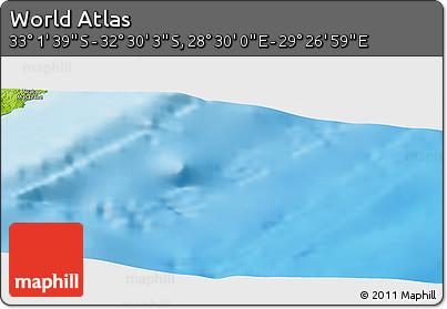 Physical Panoramic Map of the Area around 32° 45' 51" S, 28° 58' 30" E