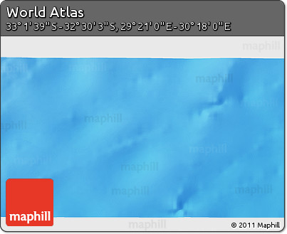 Physical 3D Map of the Area around 32° 45' 51" S, 29° 49' 30" E