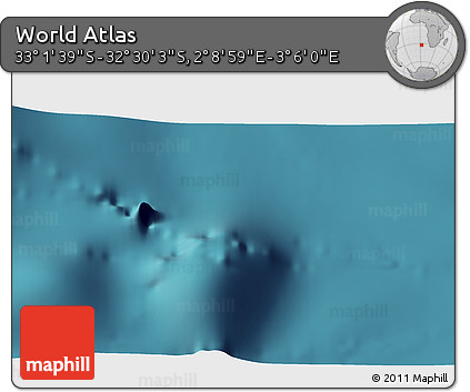 Satellite 3D Map of the Area around 32° 45' 51" S, 2° 37' 30" E