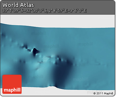Satellite 3D Map of the Area around 32° 45' 51" S, 2° 37' 30" E