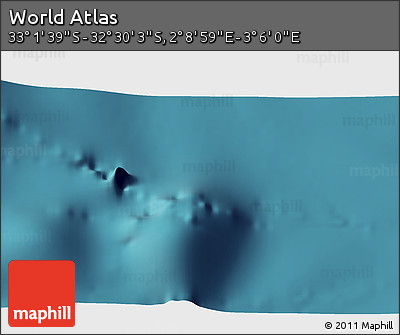 Satellite 3D Map of the Area around 32° 45' 51" S, 2° 37' 30" E