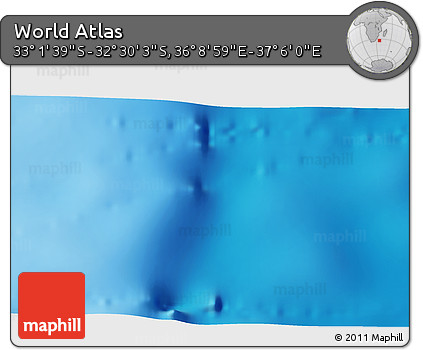 Physical 3D Map of the Area around 32° 45' 51" S, 36° 37' 30" E