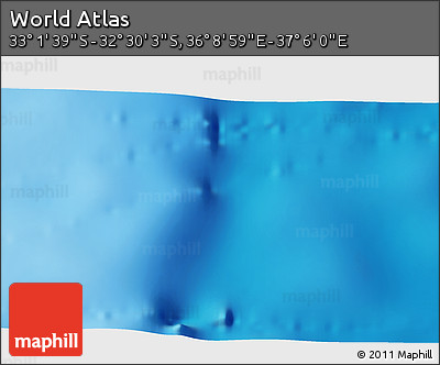 Physical 3D Map of the Area around 32° 45' 51" S, 36° 37' 30" E