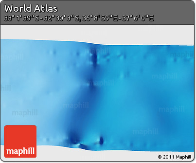 Physical 3D Map of the Area around 32° 45' 51" S, 36° 37' 30" E