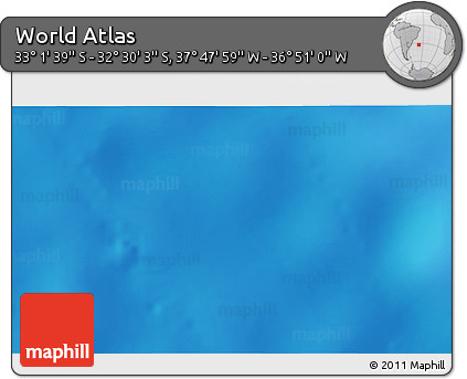 Physical 3D Map of the Area around 32° 45' 51" S, 37° 19' 30" W
