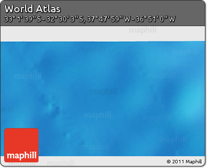 Physical 3D Map of the Area around 32° 45' 51" S, 37° 19' 30" W
