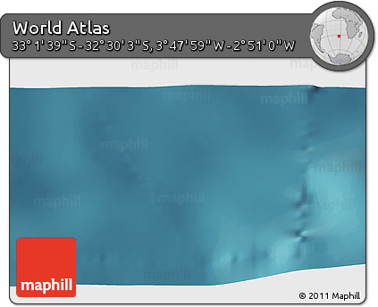 Satellite 3D Map of the Area around 32° 45' 51" S, 3° 19' 30" W