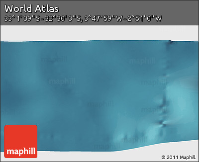 Satellite 3D Map of the Area around 32° 45' 51" S, 3° 19' 30" W