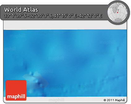 Shaded Relief 3D Map of the Area around 32° 45' 51" S, 41° 43' 30" E