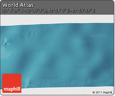 Satellite 3D Map of the Area around 32° 45' 51" S, 43° 25' 29" E