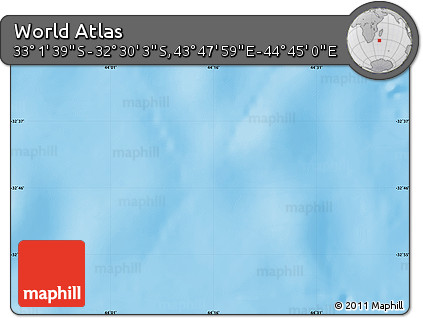 Physical Map of the Area around 32° 45' 51" S, 44° 16' 29" E
