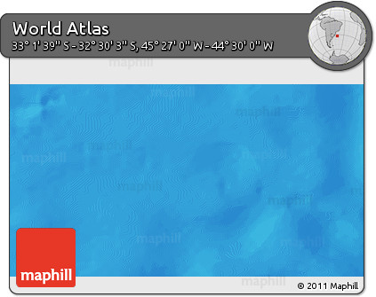 Physical 3D Map of the Area around 32° 45' 51" S, 44° 58' 30" W