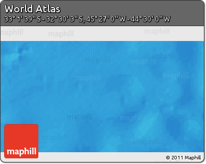 Physical 3D Map of the Area around 32° 45' 51" S, 44° 58' 30" W
