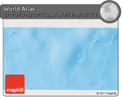 Physical 3D Map of the Area around 32° 45' 51" S, 45° 7' 30" E