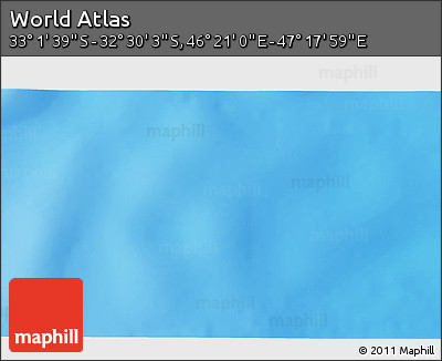 Physical 3D Map of the Area around 32° 45' 51" S, 46° 49' 30" E