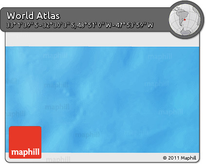 Physical 3D Map of the Area around 32° 45' 51" S, 48° 22' 30" W