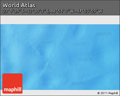 Physical 3D Map of the Area around 32° 45' 51" S, 48° 22' 30" W