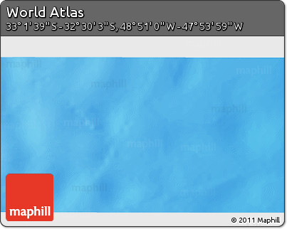 Physical 3D Map of the Area around 32° 45' 51" S, 48° 22' 30" W