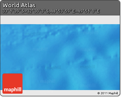Physical 3D Map of the Area around 32° 45' 51" S, 49° 22' 30" E