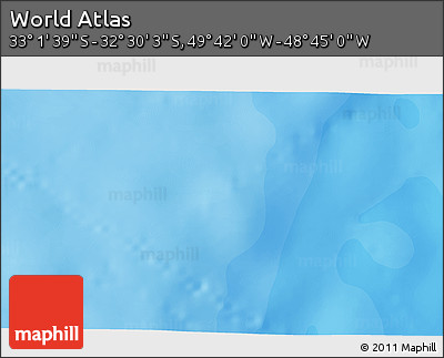 Political 3D Map of the Area around 32° 45' 51" S, 49° 13' 30" W