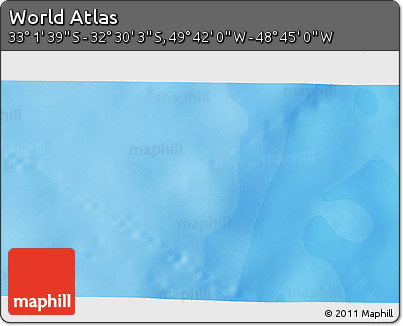 Political 3D Map of the Area around 32° 45' 51" S, 49° 13' 30" W