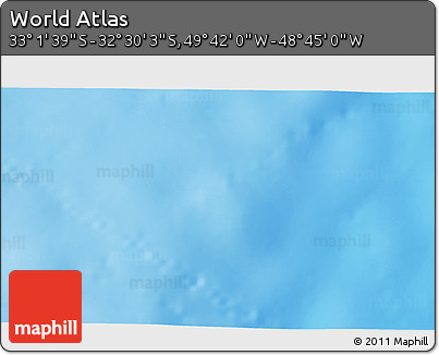 Shaded Relief 3D Map of the Area around 32° 45' 51" S, 49° 13' 30" W