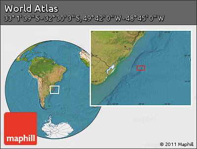 Satellite Location Map of the Area around 32° 45' 51" S, 49° 13' 30" W