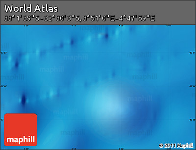 Physical Map of the Area around 32° 45' 51" S, 4° 19' 30" E