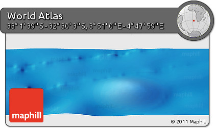 Physical Panoramic Map of the Area around 32° 45' 51" S, 4° 19' 30" E