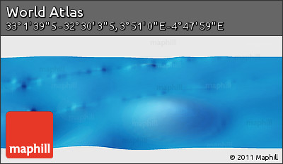 Physical Panoramic Map of the Area around 32° 45' 51" S, 4° 19' 30" E