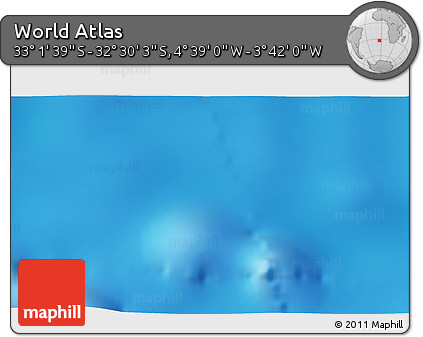 Shaded Relief 3D Map of the Area around 32° 45' 51" S, 4° 10' 30" W