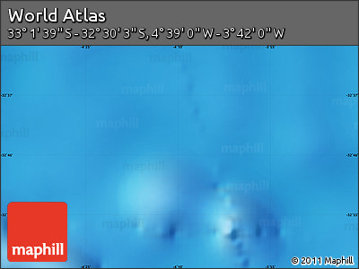 Physical Map of the Area around 32° 45' 51" S, 4° 10' 30" W