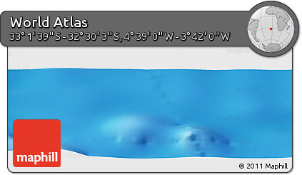 Physical Panoramic Map of the Area around 32° 45' 51" S, 4° 10' 30" W