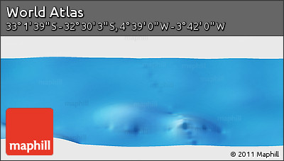 Physical Panoramic Map of the Area around 32° 45' 51" S, 4° 10' 30" W