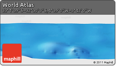 Physical Panoramic Map of the Area around 32° 45' 51" S, 4° 10' 30" W