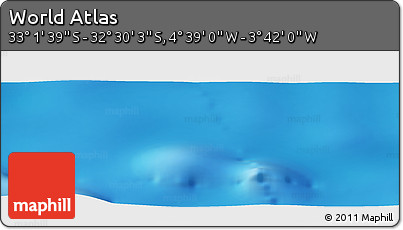 Shaded Relief Panoramic Map of the Area around 32° 45' 51" S, 4° 10' 30" W