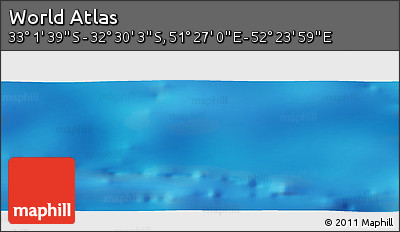 Physical Panoramic Map of the Area around 32° 45' 51" S, 51° 55' 29" E