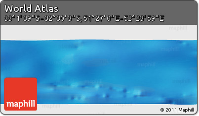 Physical Panoramic Map of the Area around 32° 45' 51" S, 51° 55' 29" E