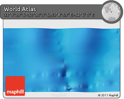 Physical 3D Map of the Area around 32° 45' 51" S, 53° 37' 30" E