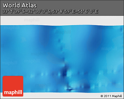 Physical 3D Map of the Area around 32° 45' 51" S, 53° 37' 30" E