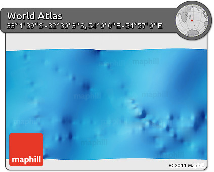 Physical 3D Map of the Area around 32° 45' 51" S, 54° 28' 30" E