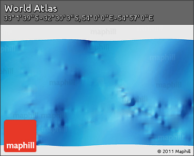 Physical 3D Map of the Area around 32° 45' 51" S, 54° 28' 30" E