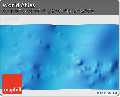 Physical 3D Map of the Area around 32° 45' 51" S, 54° 28' 30" E