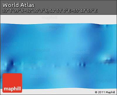 Physical 3D Map of the Area around 32° 45' 51" S, 55° 19' 30" E