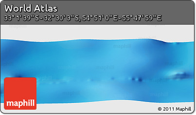 Physical Panoramic Map of the Area around 32° 45' 51" S, 55° 19' 30" E